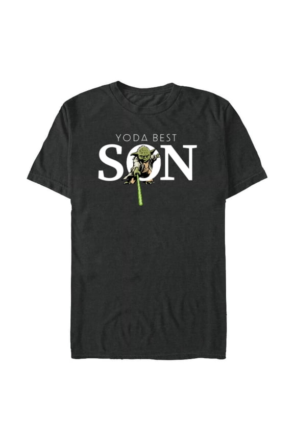 Yoda Best Son Lightsaber Gift for Family- Short Sleeve Blended T-Shirt for Adults - Customized-Dark Heather