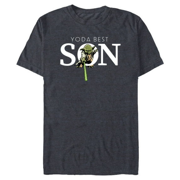 Star Wars Yoda Best Son Lightsaber Gift for Family- Short Sleeve Blended T-Shirt for Adults - Customized-Navy Heather