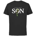 thumbnail image 1 of Star Wars Yoda Best Son Lightsaber Gift for Family- Short Sleeve Cotton T-Shirt for Adults - Customized-Black, 1 of 5