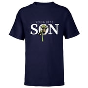 Star Wars Yoda Best Son Lightsaber Gift for Family- Short Sleeve T-Shirt for Kids - Customized-Navy