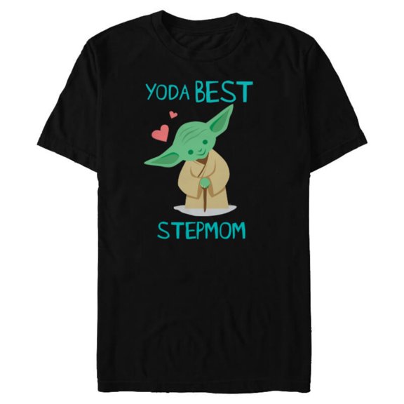 Star Wars Yoda Best Stepmom Yoda Chibi Portrait Mother’s Day - Short Sleeve Blended T-Shirt for Adults - Customized-Black