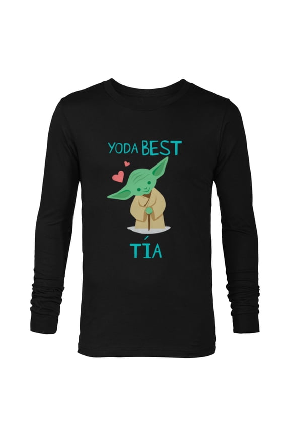 Yoda Best Tía Yoda Chibi Portrait Día de la Madre - Long Sleeve T-Shirt for Men - Customized-Black