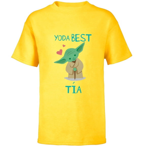 Star Wars Yoda Best Tía Yoda Chibi Portrait Día de la Madre - Short Sleeve T-Shirt for Kids - Customized-Yellow
