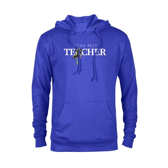Star Wars Yoda Best Teacher Lightsaber Teacher’s Day Gift- Pullover Hoodie for Adults - Customized-Royal