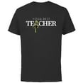 thumbnail image 1 of Star Wars Yoda Best Teacher Lightsaber Teacher’s Day Gift- Short Sleeve Cotton T-Shirt for Adults - Customized-Black, 1 of 5