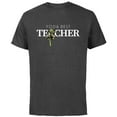 thumbnail image 1 of Star Wars Yoda Best Teacher Lightsaber Teacher’s Day Gift- Short Sleeve Cotton T-Shirt for Adults - Customized-Charcoal, 1 of 5