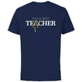 thumbnail image 1 of Star Wars Yoda Best Teacher Lightsaber Teacher’s Day Gift- Short Sleeve Cotton T-Shirt for Adults - Customized-Navy, 1 of 5