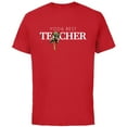 thumbnail image 1 of Star Wars Yoda Best Teacher Lightsaber Teacher’s Day Gift- Short Sleeve Cotton T-Shirt for Adults - Customized-Red, 1 of 5