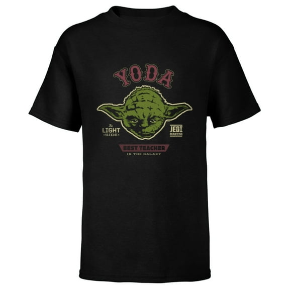 Star Wars Yoda Best Teacher in the Galaxy Teacher’s Day - Short Sleeve T-Shirt for Kids - Customized-Black