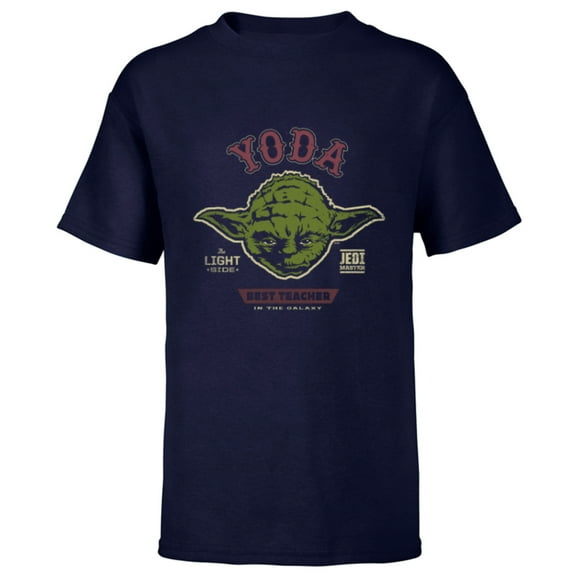 Star Wars Yoda Best Teacher in the Galaxy Teacher’s Day - Short Sleeve T-Shirt for Kids - Customized-Navy