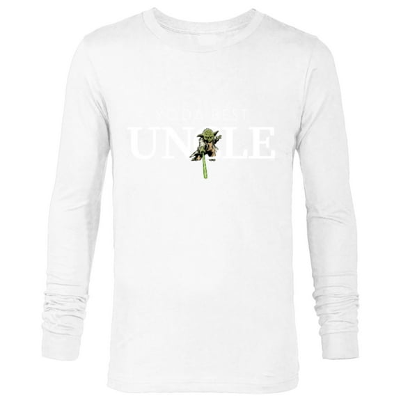 Star Wars Yoda Best Uncle Lightsaber Gift for Family - Long Sleeve T-Shirt for Men - Customized-White