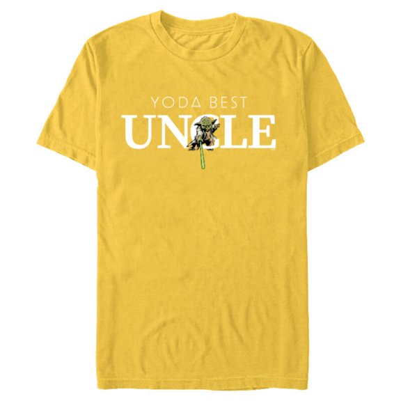 Star Wars Yoda Best Uncle Lightsaber Gift for Family - Short Sleeve Blended T-Shirt for Adults - Customized-Yellow