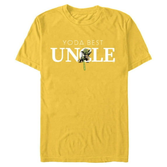 Star Wars Yoda Best Uncle Lightsaber Gift for Family - Short Sleeve Blended T-Shirt for Adults - Customized-Yellow