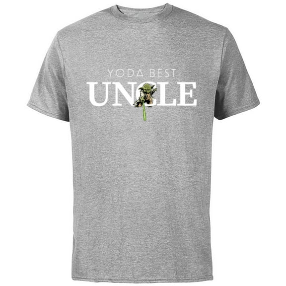 Star Wars Yoda Best Uncle Lightsaber Gift for Family - Short Sleeve Cotton T-Shirt for Adults - Customized-Athletic Heather