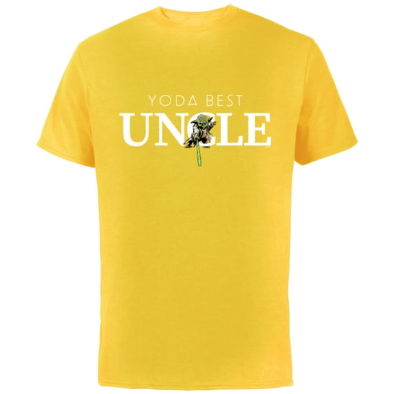 Star Wars Yoda Best Uncle Lightsaber Gift for Family - Short Sleeve Cotton T-Shirt for Adults - Customized-Yellow