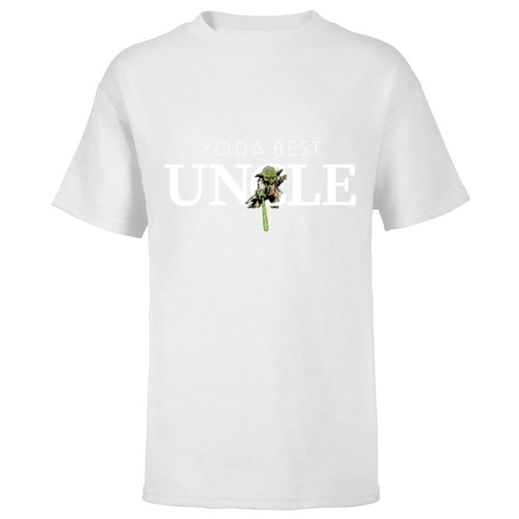 Star Wars Yoda Best Uncle Lightsaber Gift for Family - Short Sleeve T-Shirt for Kids - Customized-White
