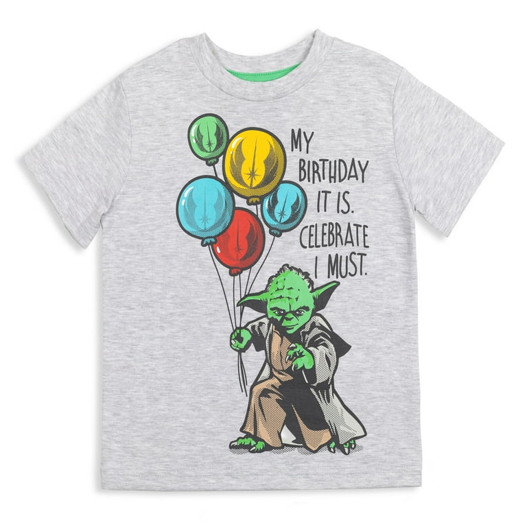 Star Wars Yoda Birthday Big Boys T-Shirt Toddler to Big Kid