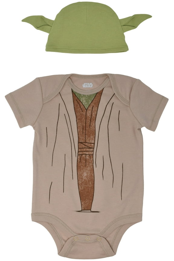 Yoda Bodysuit and Hat Set Newborn to Infant