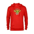 thumbnail image 1 of Star Wars Yoda Cute Christmas Holiday Be Merry You Will - Pullover Hoodie for Adults - Customized-Red, 1 of 5