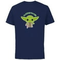 thumbnail image 1 of Star Wars Yoda Cute Christmas Holiday Be Merry You Will - Short Sleeve Cotton T-Shirt for Adults - Customized-Navy, 1 of 5