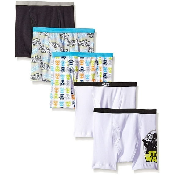 Star Wars Yoda; Darth Vader; C3PO; R2-D2, Boys Underwear, 5 Pack Boxer Briefs (Little Boys & Big Boys)