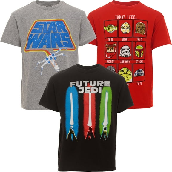 Star Wars Yoda Darth Vader Stormtrooper Toddler Boys 3 Pack T-Shirts Toddler to Big Kid