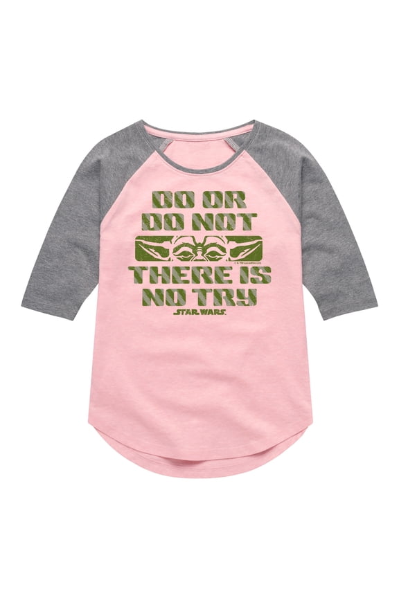 - Yoda Do Or Do Not - Toddler And Youth Girls Shirt Tail Raglan