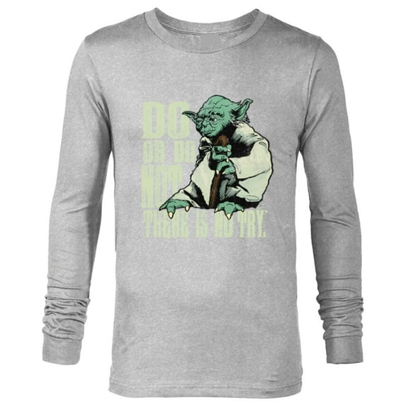 Star Wars Yoda Do or Do Not There is No Try Vintage Style - Long Sleeve T-Shirt for Men - Customized-Athletic Heather