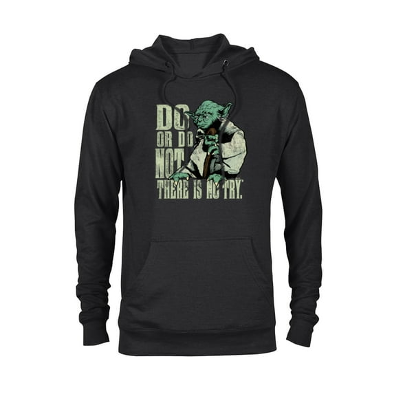Star Wars Yoda Do or Do Not There is No Try Vintage Style - Pullover Hoodie for Adults - Customized-Black
