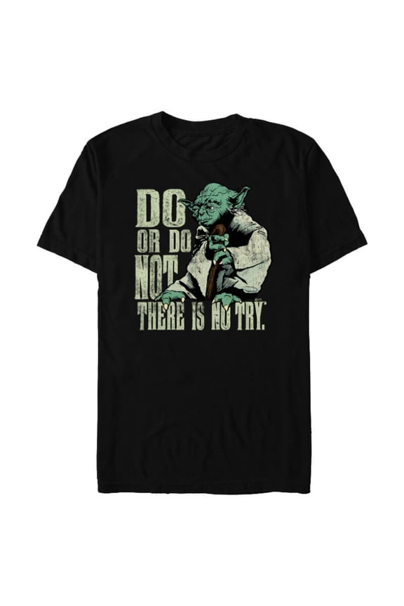 Yoda Do or Do Not There is No Try Vintage Style - Short Sleeve Blended T-Shirt for Adults - Customized-Black
