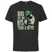 Star Wars Yoda Do or Do Not There is No Try Vintage Style - Short Sleeve Cotton T-Shirt for Adults - Customized-Black
