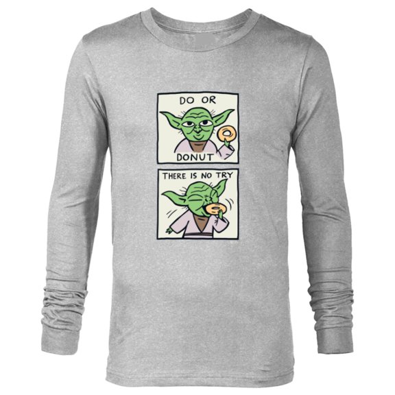 Star Wars Yoda Do or Donut There is No Try Funny - Long Sleeve T-Shirt for Men - Customized-Athletic Heather