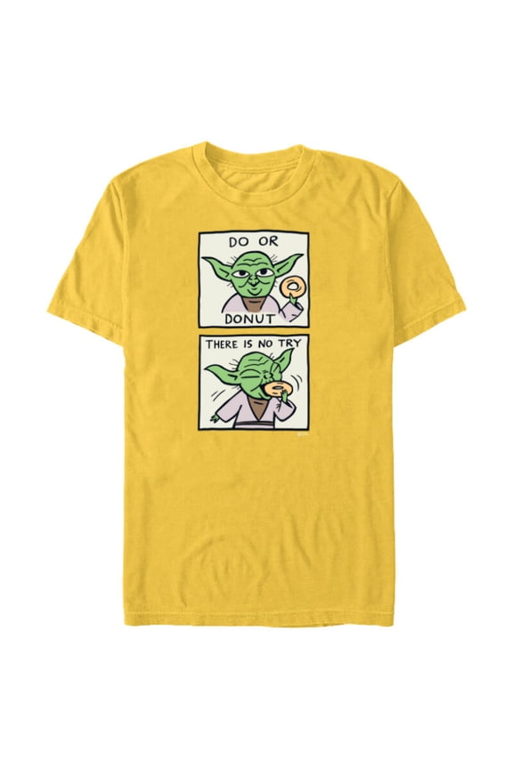 Yoda Do or Donut There is No Try Funny - Short Sleeve Blended T-Shirt for Adults - Customized-Yellow
