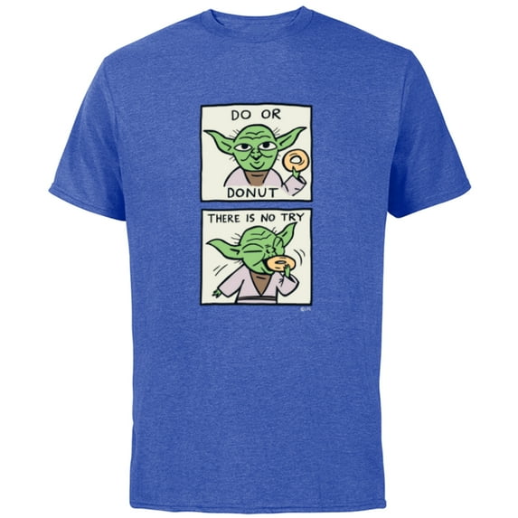 Star Wars Yoda Do or Donut There is No Try Funny - Short Sleeve Cotton T-Shirt for Adults - Customized-Royal Heather