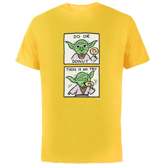 Star Wars Yoda Do or Donut There is No Try Funny - Short Sleeve Cotton T-Shirt for Adults - Customized-Yellow