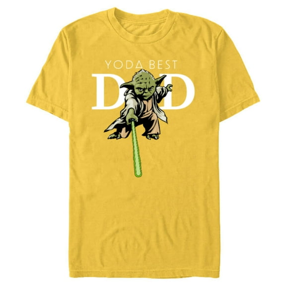 Star Wars Yoda Lightsaber Best Dad Father's Day - Short Sleeve Blended T-Shirt for Adults - Customized-Yellow