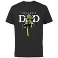 thumbnail image 1 of Star Wars Yoda Lightsaber Best Dad Father's Day - Short Sleeve Cotton T-Shirt for Adults - Customized-Black, 1 of 5