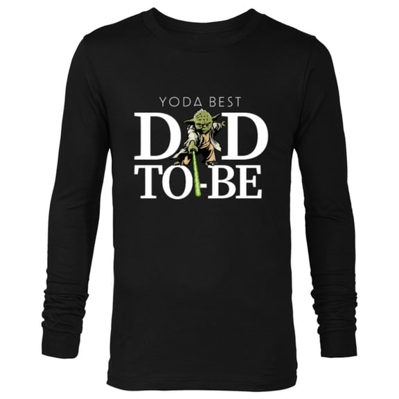 Star Wars Yoda Lightsaber Best Dad-to-Be Father's Day - Long Sleeve T-Shirt for Men - Customized-Black