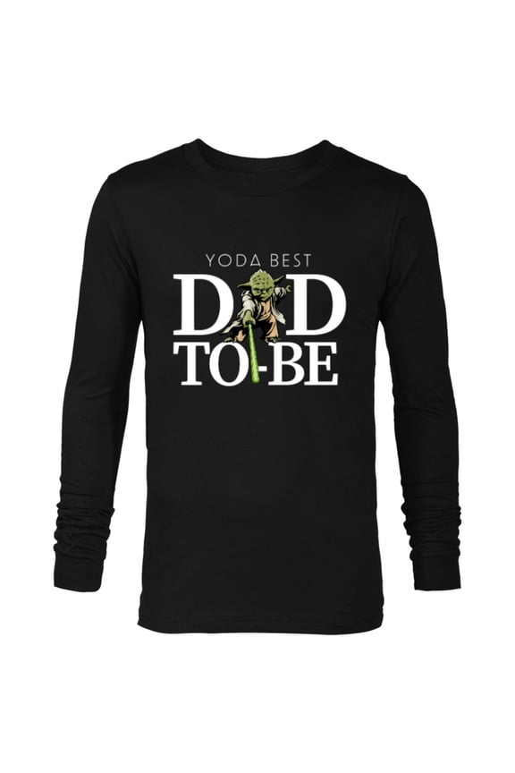 Yoda Lightsaber Best Dad-to-Be Father's Day - Long Sleeve T-Shirt for Men - Customized-Black