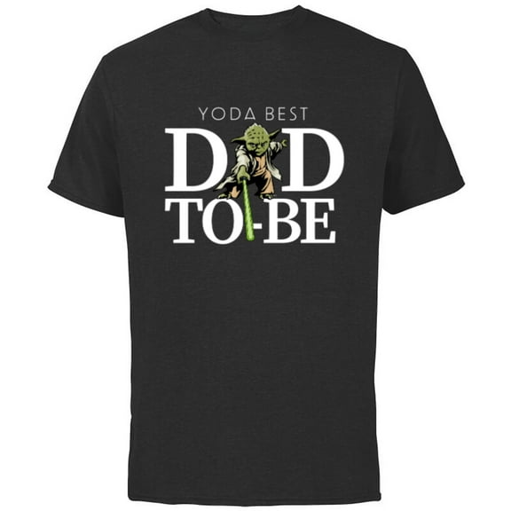 Star Wars Yoda Lightsaber Best Dad-to-Be Father's Day - Short Sleeve Cotton T-Shirt for Adults - Customized-Black
