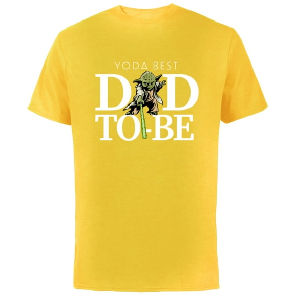 Star Wars Yoda Lightsaber Best Dad-to-Be Father's Day - Short Sleeve Cotton T-Shirt for Adults - Customized-Yellow