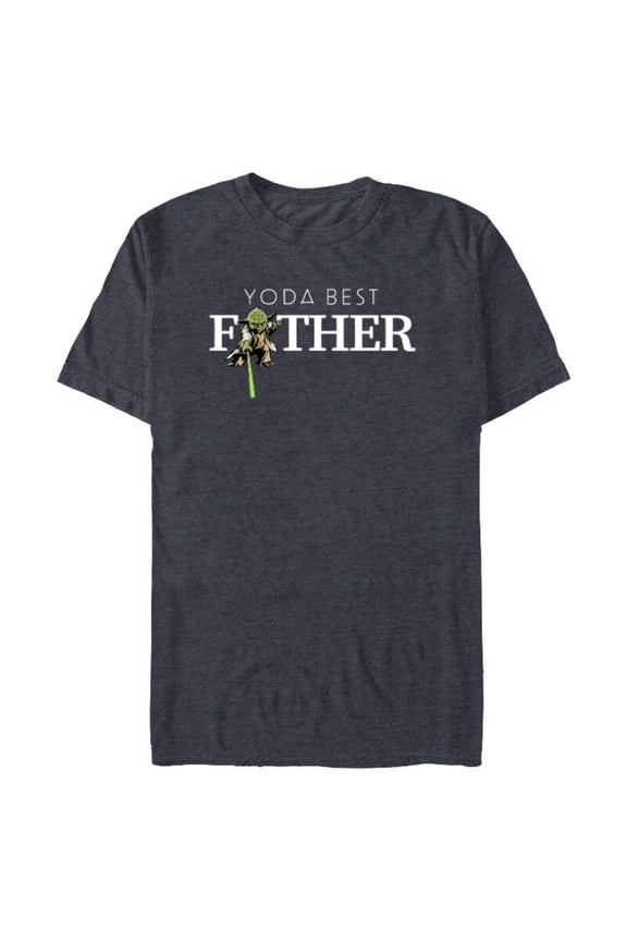 Yoda Lightsaber Best Father Birthday Father's Day - Short Sleeve Blended T-Shirt for Adults - Customized-Navy Heather