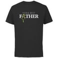 thumbnail image 1 of Star Wars Yoda Lightsaber Best Father Birthday Father's Day - Short Sleeve Cotton T-Shirt for Adults - Customized-Black, 1 of 5