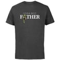 thumbnail image 1 of Star Wars Yoda Lightsaber Best Father Birthday Father's Day - Short Sleeve Cotton T-Shirt for Adults - Customized-Charcoal, 1 of 5