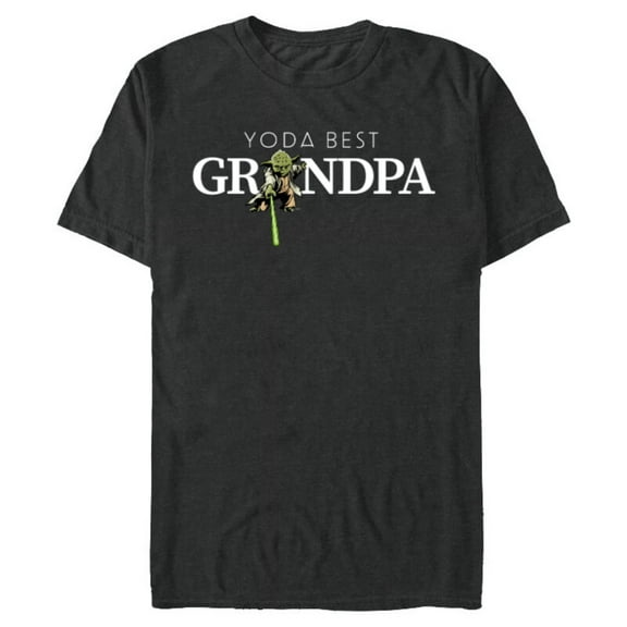 Star Wars Yoda Lightsaber Best Grandpa Birthday Father's Day - Short Sleeve Blended T-Shirt for Adults - Customized-Dark Heather