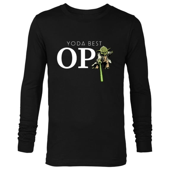 Star Wars Yoda Lightsaber Best Opa Birthday Father's Day - Long Sleeve T-Shirt for Men - Customized-Black