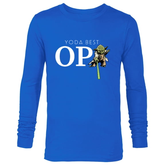 Star Wars Yoda Lightsaber Best Opa Birthday Father's Day - Long Sleeve T-Shirt for Men - Customized-Navy