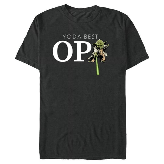 Star Wars Yoda Lightsaber Best Opa Birthday Father's Day - Short Sleeve Blended T-Shirt for Adults - Customized-Dark Heather