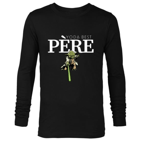 Star Wars Yoda Lightsaber Best Père La Fête des Pères - Long Sleeve T-Shirt for Men - Customized-Black