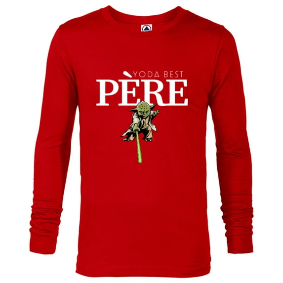 Star Wars Yoda Lightsaber Best Père La Fête des Pères - Long Sleeve T-Shirt for Men - Customized-New Red